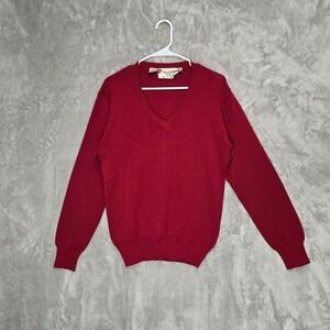 Vtg Pierre Cardin Relax Red Merino Wool‎ Sweater Mens Size Large Classic Retro